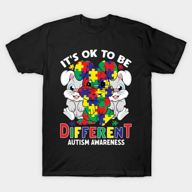 It's OK To Be Different Autism Awareness Puzzle T-Shirt by theperfectpresents